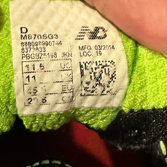 NB NEW BALANCE SNEAKERS RUN WALK ATHLETIC SZ 11.5 870v3 GRAY GREEN BLACK GLOW - Picture 14 of 14